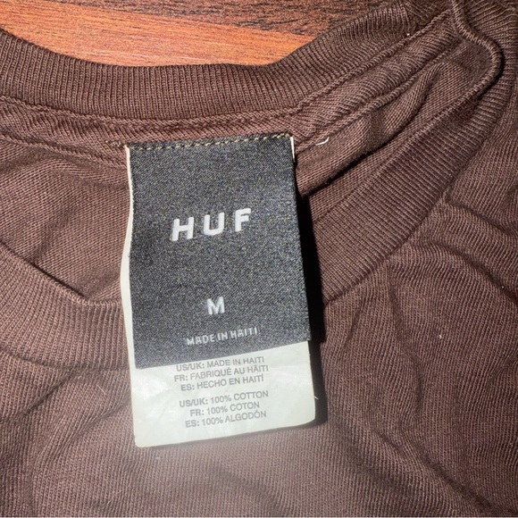 HUF Brown and Orange Thrasher HUF Worldwide Men’s T Shirt Size M - Picture 3 of 4